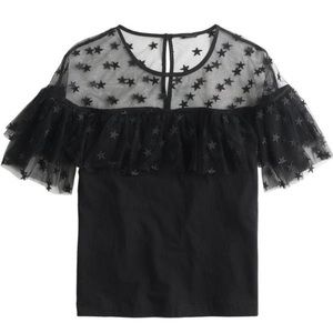 J Crew Tulle Star Blouse